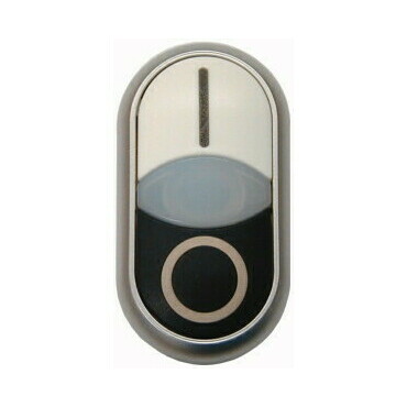 EATON 284833 M22S-DDLM-WS-X1/X0 Dvojité tlačítko, částečně zapuštěné, bílá čočka pro signálku, černý