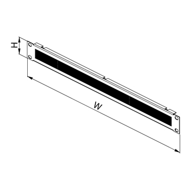 Panel do rozvaděče CONTEG DP-BP-03, 19", 1U, průchozí, oboustranný kartáč