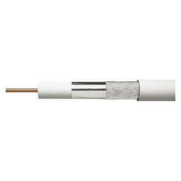 Kabel koaxiální EMOS CB21D, PVC, průměr vodiče 1,1mm, průměr pláště, 6,8mm, vnitřní, bílý, 500m