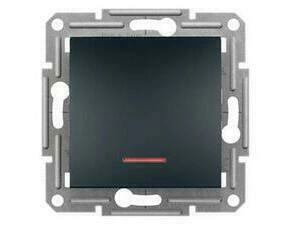 SCHN EPH1500171 Asfora - Přepínač střídavý s orientační kontrolkou řazení 6So, bezšroubový, antracit