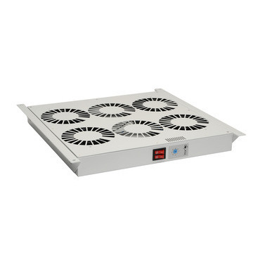 Jednotka ventilační SOLARIX VJ-R4-T-G, 19", 1U, 4 ventilace s termostatem, univerzální, šedá