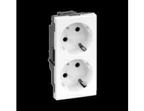 Zásuvka SIMON 50000432-030, Simon 500, 2 nás., Schuko, 16A/250V~, bezšr. sv., bílá