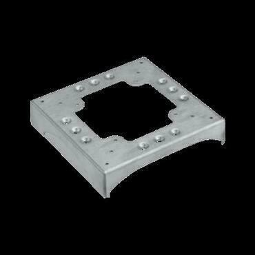 Základna SIMON KTA822/8, k podl. kanálu .DCS Alu, pro 85 x 18 mm, 130 x 18 mm (180°), nerez. ocel