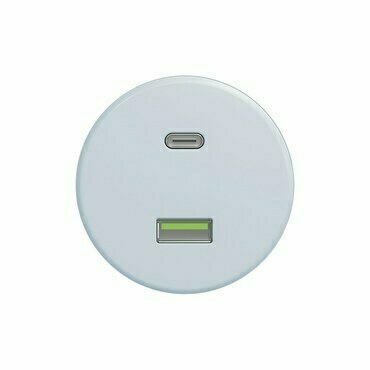 Zásuvka USB A+C GREENLUX KLIKLAP M/USB, blankytně modrá