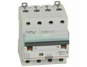 Chránič kombinovaný LEGRAND 411204 DX3 KOMB. 4P C10 300MA AC 6KA