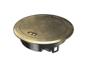 GES R2 CuZn sklápěcí víko podlahové zásuvky