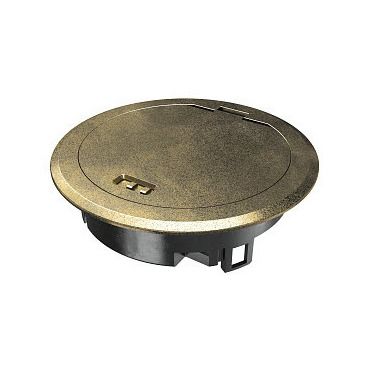 GES R2 CuZn sklápěcí víko podlahové zásuvky