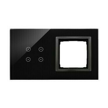 Kryt dotyk. ovl. SIMON DSTR240/73, 1 ovl. Simon 54 Touch, 4 dotyk.+1 otvor, lávová/antracitová