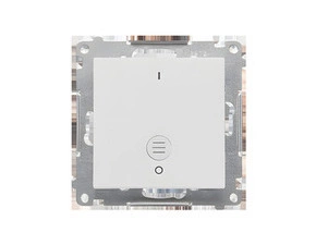 Spínač dvoupólový SIMON 55 TW2L.01/114, LED podsv., ř.2So, 10A/250V~, bezšr. sv., světle šedá mat