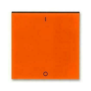 Kryt jednoduchý ABB Levit 3559H-A00933 66, oranžová/kouř. černá, s potiskem I/0 (pro sp. řaz. 3)