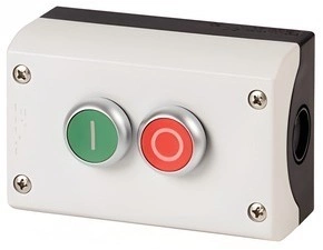 EATON 216529 M22-I2-M1 Skříňka se dvěma tlačítky O/I, 2Z+2V, povrchová montáž