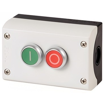 EATON 216529 M22-I2-M1 Skříňka se dvěma tlačítky O/I, 2Z+2V, povrchová montáž