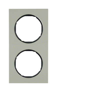 HAG 10122204 Rámeček 2-násobný, Berker R.3, ušlecht. ocel/černá