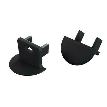 Koncovka profilu GREENLUX EC-PROFIL AXIN BLACK WITH HOLE  (12-1552-00)