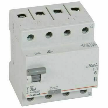 Chránič čtyřpolový LEGRAND 402062 RX3 CHRÁN. 4P 25A 30MA AC