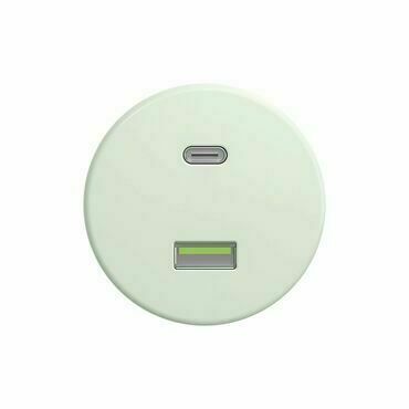 Zásuvka USB A+C GREENLUX KLIKLAP MZ/USB, mátově zelená