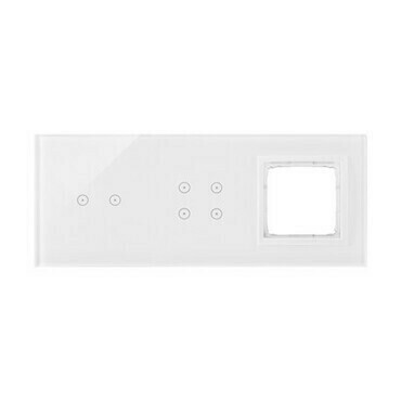 Kryt dotyk. ovl. SIMON DSTR3240/70, 2 ovl. Simon 54 Touch, 2 dotyk.+4 dotyk.+1 otvor, perlová/bílá