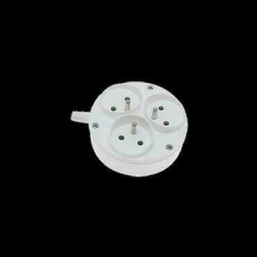 DAM GO-30 - Trojnásobná kulatá s uzemněním bílá