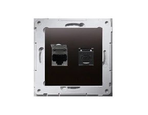 Zásuvka datová SIMON 54 D62.01/48, 2násobná RJ45 kat. 6 s protiprachovou clonkou, antracitová metal