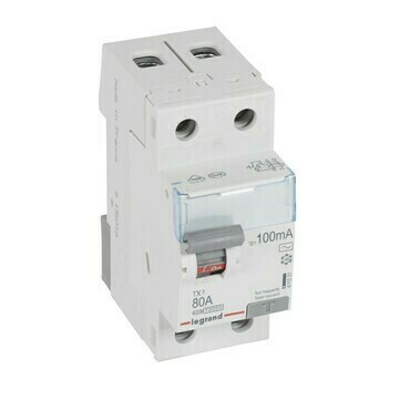 Chránič dvoupolový LEGRAND 411522 TX3 CHRÁN. 2P 80A 100MA AC