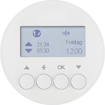 HAG 85745139 KNX RF žaluziové spínací hodiny bezdrátové, Berker R.1/R.3, bílá, lesk