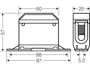 HEN Mi NK 1  Třmenová svorka na montážní desku