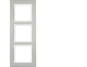 HAG 10233609 Rámeček 3-násobný, vodorovný, Berker B.7, ušlecht. ocel/bílá