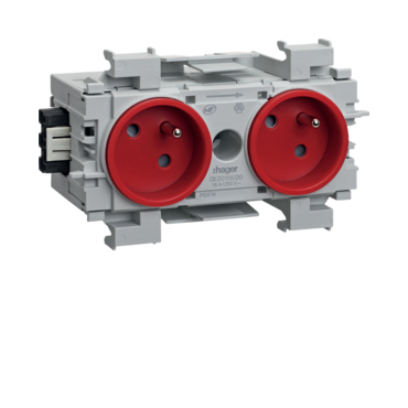 HAG GE20113020 Dvojzásuvka s ochranným kolíkem, pro čelní montáž,