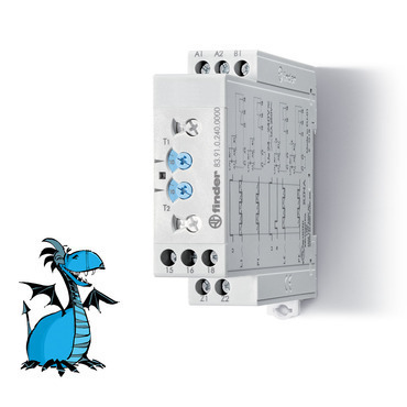 FINDER 83.91.0.240.0000 Čas.relé, TA, 1P/16A, univ.nap., 50ms-10d RP 0,12kč/ks