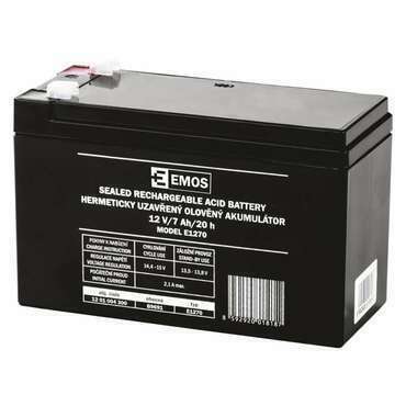 Akumulátor olověný EMOS SLA 12V 7AH FAST.4,7 MM B9691