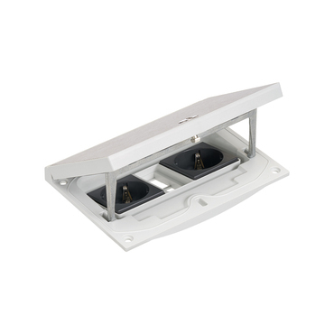 SIMON KFH211/72 Vklad krabice podlahové ocelové KGT, 2 zásuvky silové K45 (typ F) a prázdný prostor