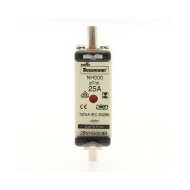 EATON 25NHG000BI 25NHG000BI Pojistka NH gG/gL 500V 25A 000 dvojitý indikátor