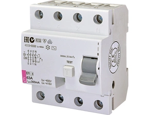 Chránič čtyřpolový ETI 002061633 proudový chránič, EFI-P4 AC 63/0.3