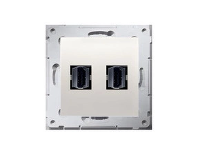 Zásuvka HDMI SIMON 54 DGHDMI2.01/41, 2 násobná (přístroj s krytem), krémová
