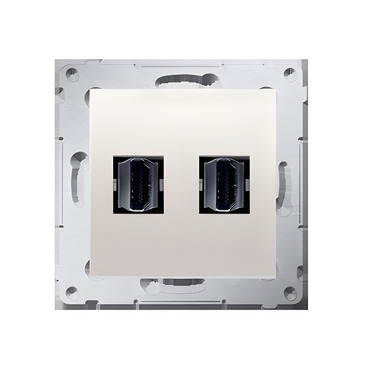 Zásuvka HDMI SIMON 54 DGHDMI2.01/41, 2 násobná (přístroj s krytem), krémová