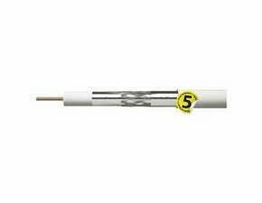 Kabel koaxiální EMOS CB113, PVC, průměr vodiče 1,13mm, průměr pláště 7,05mm, vnitřní, bílý, 100m