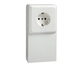 SCHN 515504 ELSO Renovierung - dvojzásuvka SCHUKO 230V, s výstupním kanálem od rozvaděče, čistě bílá