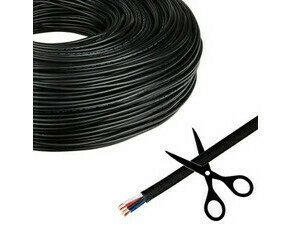 MC LED 4-žilový kulatý silikonový kabel AWG 20/0,5 mm2, černý plášť, červená/zelená/modrá/bílá