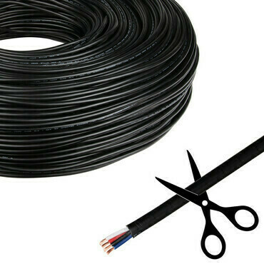 MC LED 4-žilový kulatý silikonový kabel AWG 20/0,5 mm2, černý plášť, červená/zelená/modrá/bílá