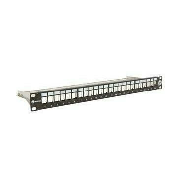 Patch panel WIREX WPP-6A-S-24-1-BL, 19", CAT6A, STP, 24x RJ45, 1U, vyvazovací lišta, modulární