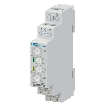 OEZ:43249 MMR-TD-200-A230 Teplotní relé diferenciální termostat, 2x zapínací kontakt 16 A, Uc AC 230