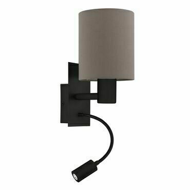 Nástěnné svítidlo PASTERI černá 150 mm 1x40W|1x3,8W EGLO