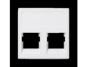 Kryt datové zásuvky SIMON KB045/9, K45, na 2 zásuvky 3M®, plochý, bez clonek, 45 x 45 mm, bílá