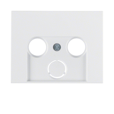 HAG 12017019 Centrální díl pro anténní zásuvku s dvěma nebo třemi otvory, Berker K.1, bílá, lesk