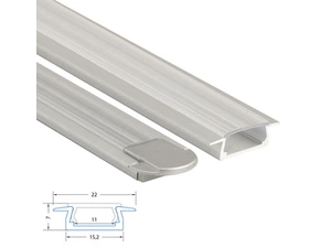 Profil vestavný MC LED VR 22x7mm včetně čirého difuzoru 3m