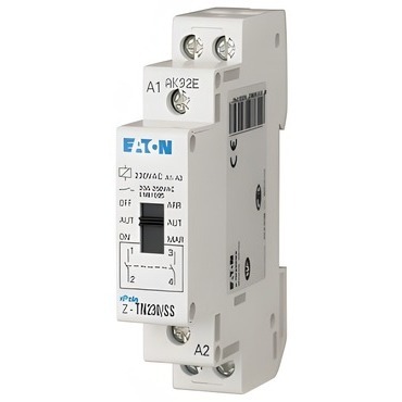 EATON 265574 Z-TN230/SS Instalační relé 230V AC, 2 zap. kont., 20A, mechanická předvolba ON/AUT/OFF