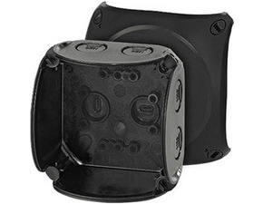 HEN KF 0200 B Krabicová rozvodka pro nechráněné venkovní instalace, černá, s předlisy, bez svorek, I