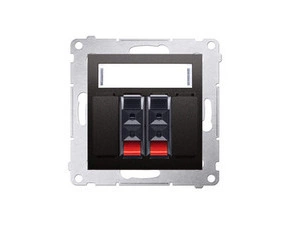 Zásuvka reproduktorová SIMON DGL32.01/48, 2 násobná s popisným polem, antracitová metalizovaná