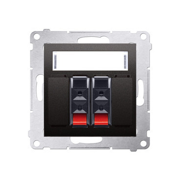 Zásuvka reproduktorová SIMON DGL32.01/48, 2 násobná s popisným polem, antracitová metalizovaná