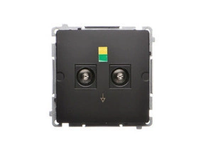 Zásuvka ekvipotenciální SIMON BMGEK2.01/49, 2 násobná (přístroj s krytem), černá matná